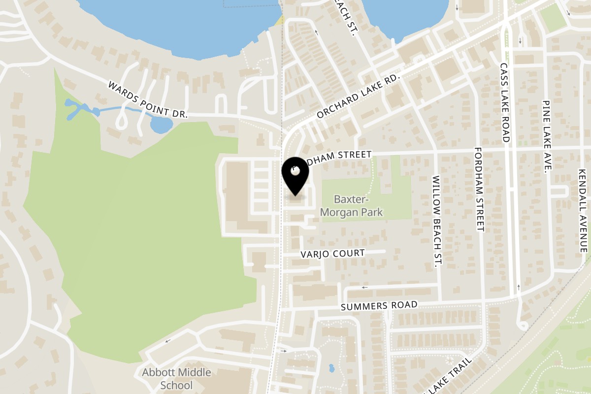 Map showing the location of Harbor Steak House on 3251 Orchard Lake Rd in Keego Harbor